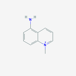 Chemical structure of 5-Amino-1-methylquinolinium, a small-molecule quinolinium derivative, relevant for in vitro research applications.
